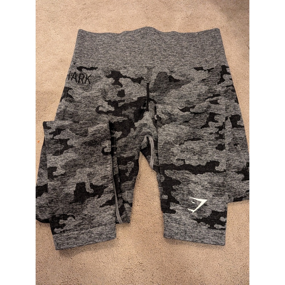 Gymshark Womens‎ Camo Seamless Leggings Grey Marl Camouflage High Waisted Small